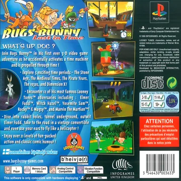 Bugs Bunny - Lost in Time (US) box cover back